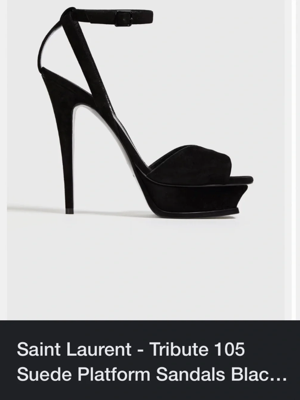 Yves Saint Laurent Black Tribute Platform T-Strap Sandals